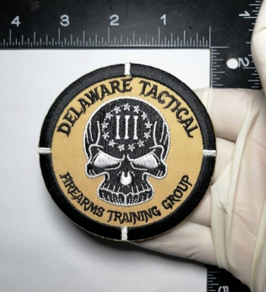 Delaware Tactical embroidered patch sew-out