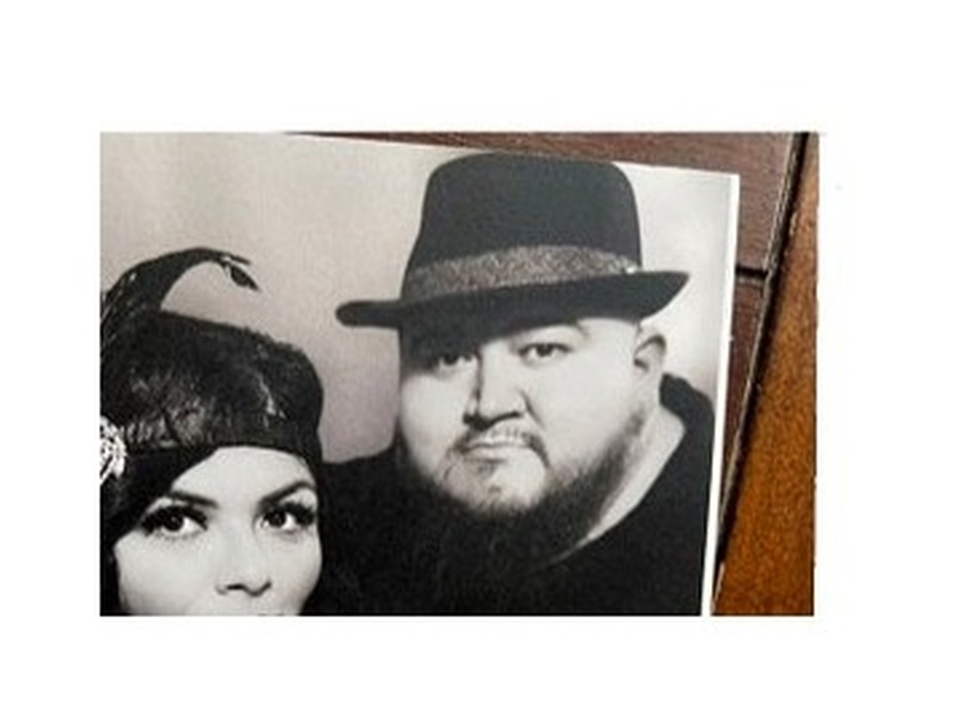 Original client artwork photo of couple before digitizing